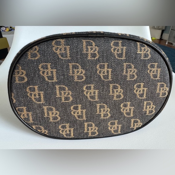Dooney & Bourke Black and Gold Monogram Shoulder Bucket Bag - Picture 2 of 7